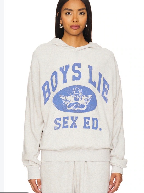 Boys Lie Tops - BOYS LIE GREY SEX ED. RACER HOODIE SZ M/L